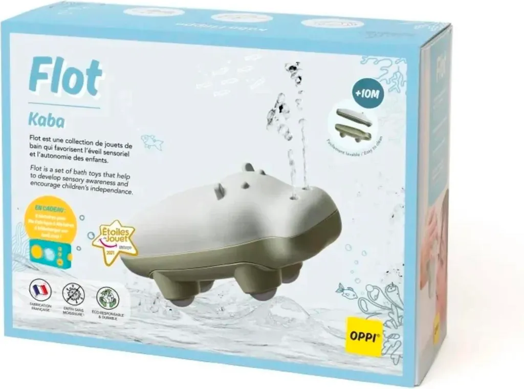 Jouet de bain hippopotame flottant pour bébé en matière écologique Flot