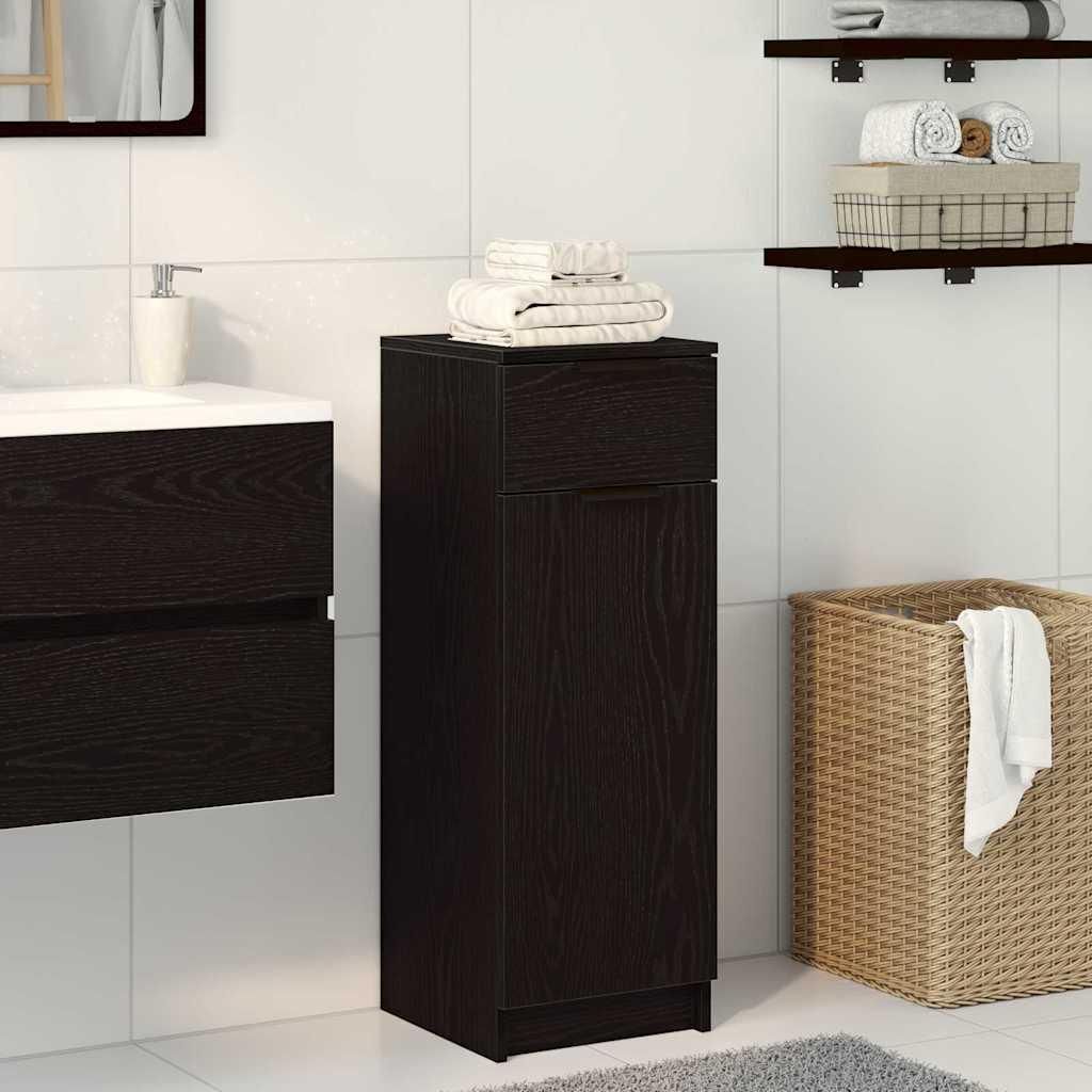 Maison Exclusive - Badezimmerschrank mit Tür Schwarz Eichen-Optik 32 x 34 x 90 cm