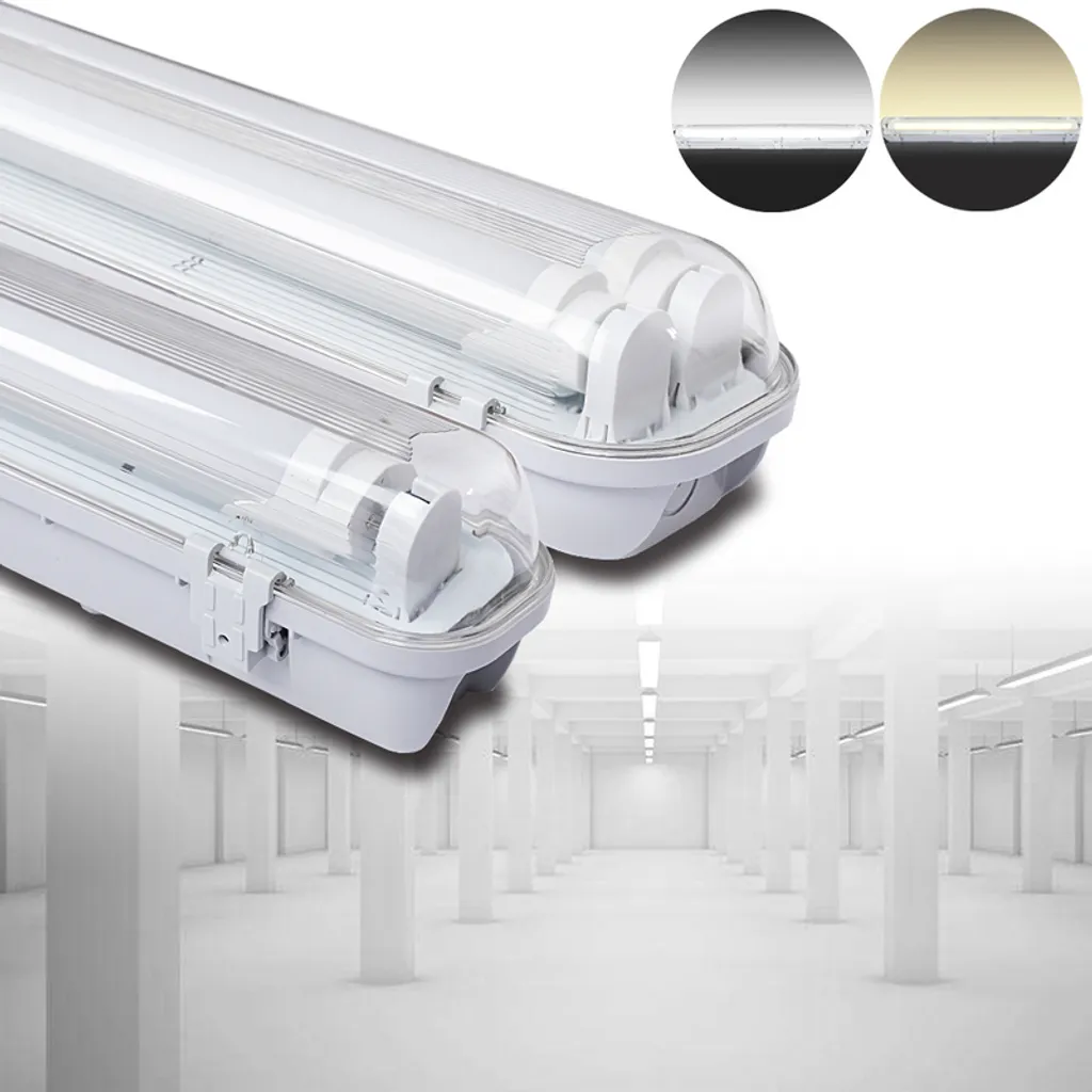 Réglette LED Hengda IP65 étanche 120 cm tube T8 pour garage et cave