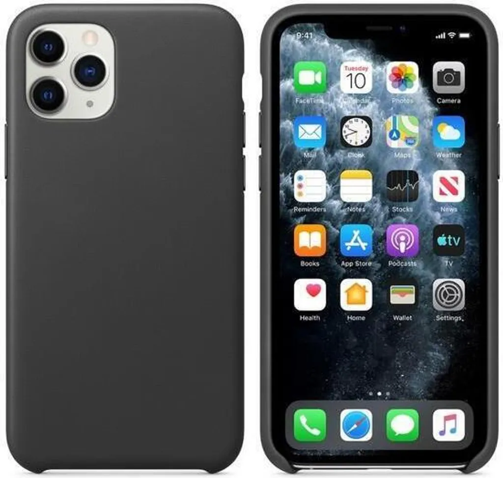 Protection iPhone 11 Pro Max en Alcantara Noir - Coque Rigide Cyoo Lux