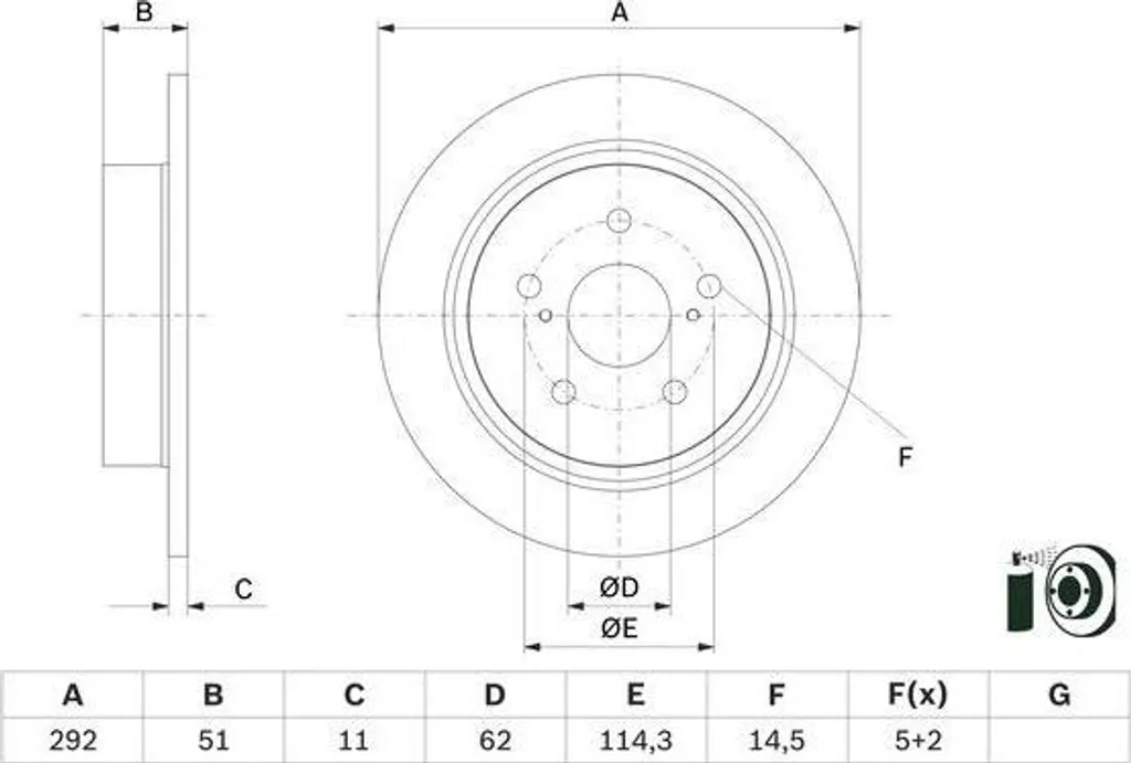 2x Disque de frein BOSCH 0 986 479 H27 pour TOYOTA C-HR AX10 292mm