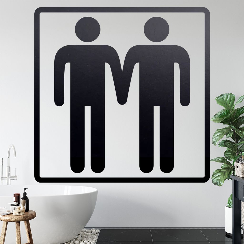 Mann und Mann Wandtattoo in 6 Größen - Wandaufkleber Wall Sticker - Dekoration, Küche, Wohnzimmer, Schlafzimmer, Badezimmer