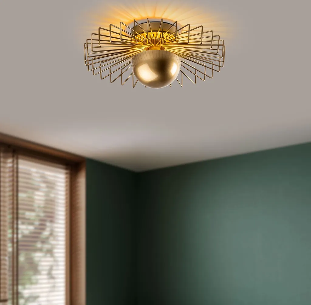 Plafoniera Oro Opviq Kaya 45cm - Lampadario Metallo Elegante G9