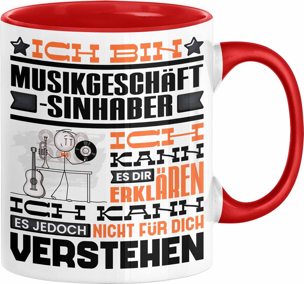 Musikgeschäftsinhaber Geschenk Tasse Lustige Geschenkdiee für einen Musikgeschäftsinhaber Geburtstag Ich Bin Musikgeschäftsinhaber Ich Kann Es ...