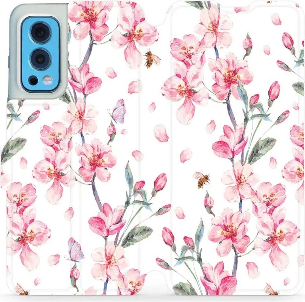 Handyhülle mit klappe für OnePlus Nord 2 5G, Mobiwear Book, Rosa Frühling