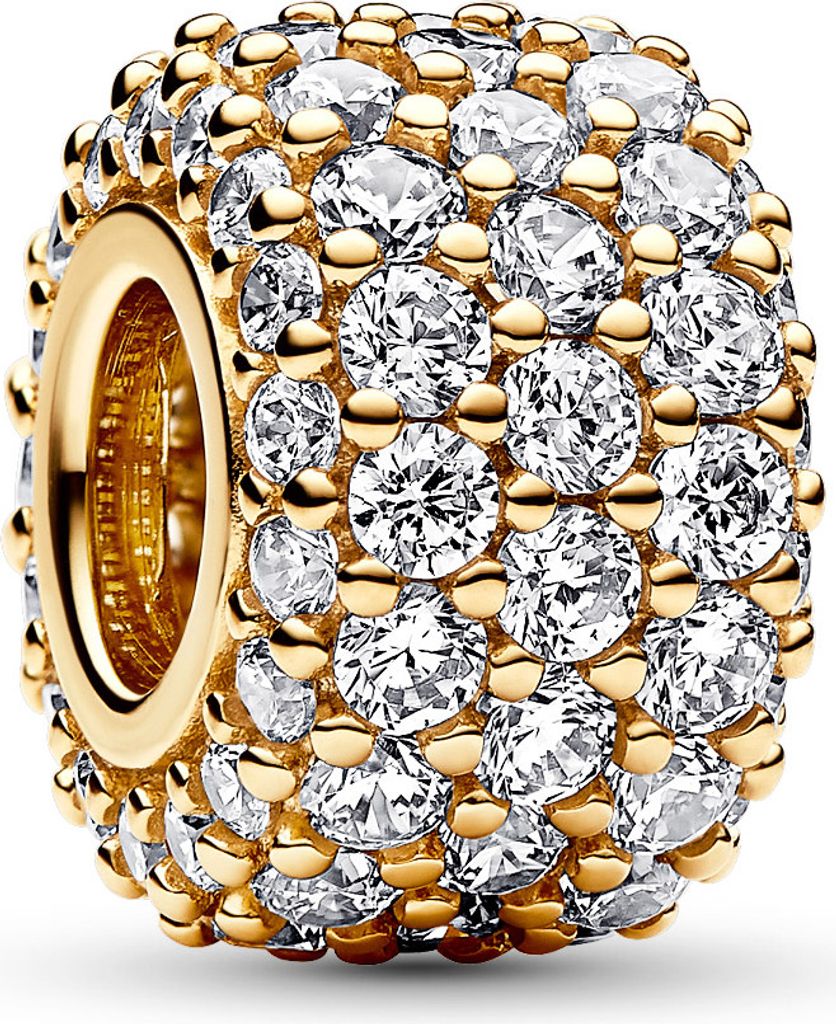 A close-up studio shot of a Pandora charm.
