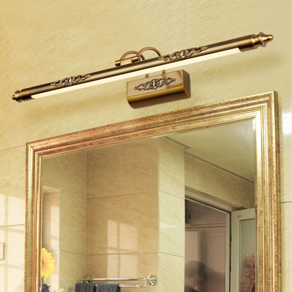 Europäische Retro-Spiegelscheinwerfer Badezimmerspiegelleuchten Antik-Kupfer-Make-up-Lampe Spiegelschranklampe 8 W / 50 cm, warmweißes Licht