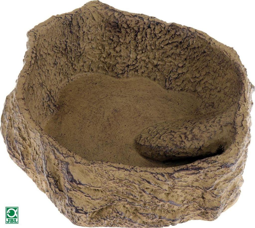 JBL ReptilBar Terrariennapf XL (20x18x6cm) Sandfarben Sandsteinoptik mit Rettungsleiter