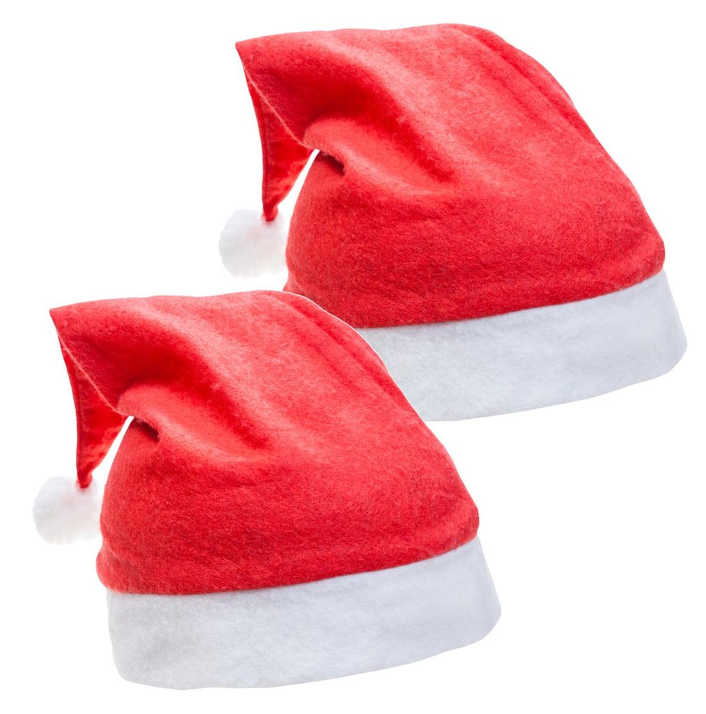 2 bonnets de Noël en velours rouge - Noël Image du produit 