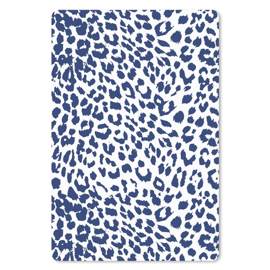 MuchoWow Mauspad Mousepad Pantherdruck - Blau - Weiß 18x27 cm - Mousepads - Maus Mat - Pad - Mausunterlage