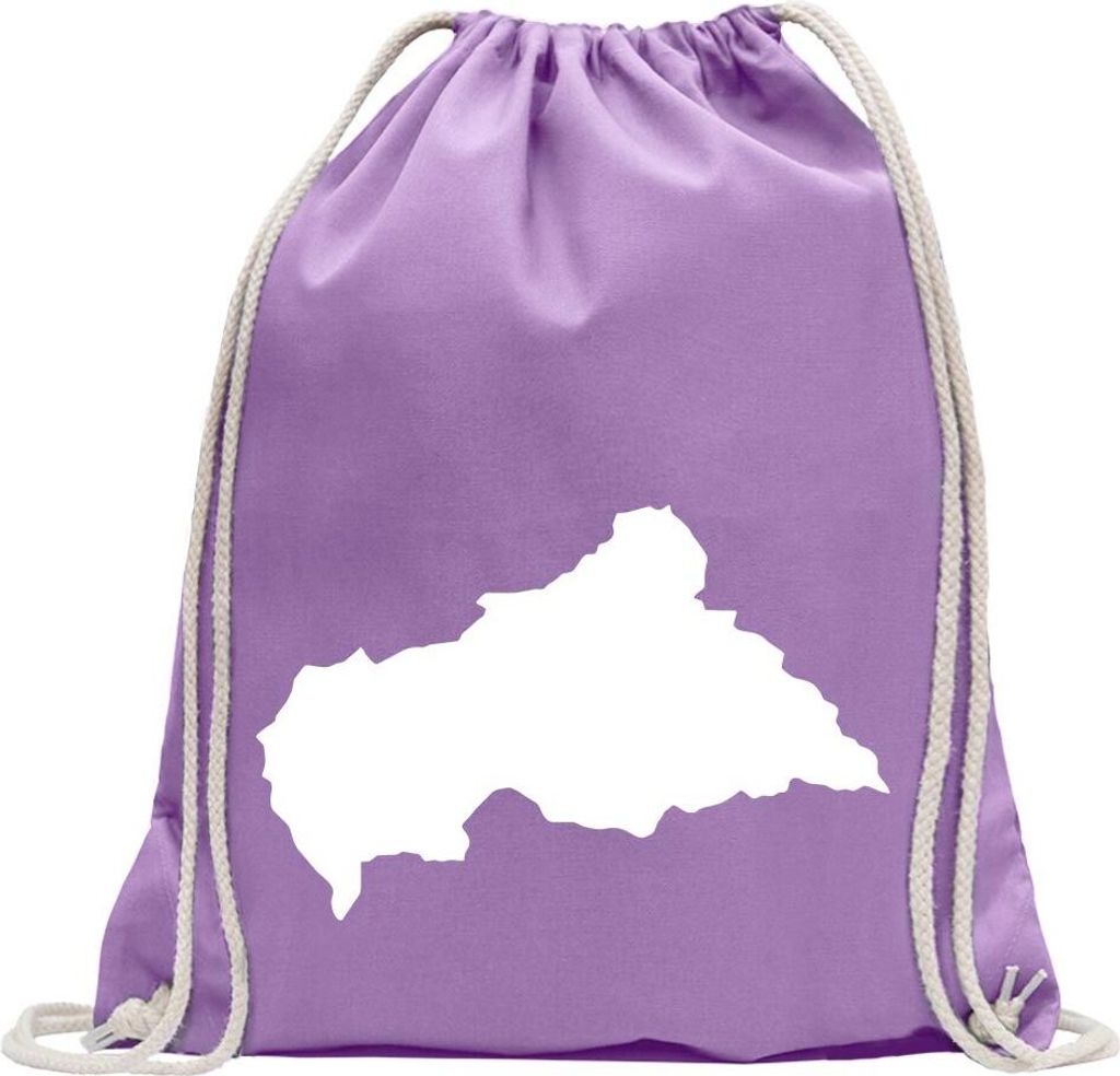 Kiwistar - Turnbeutel - lavendel - Zentralafrikanische Republik - Fun Rucksack Sport Beutel Gymsack Baumwolle mit Ziehgurt