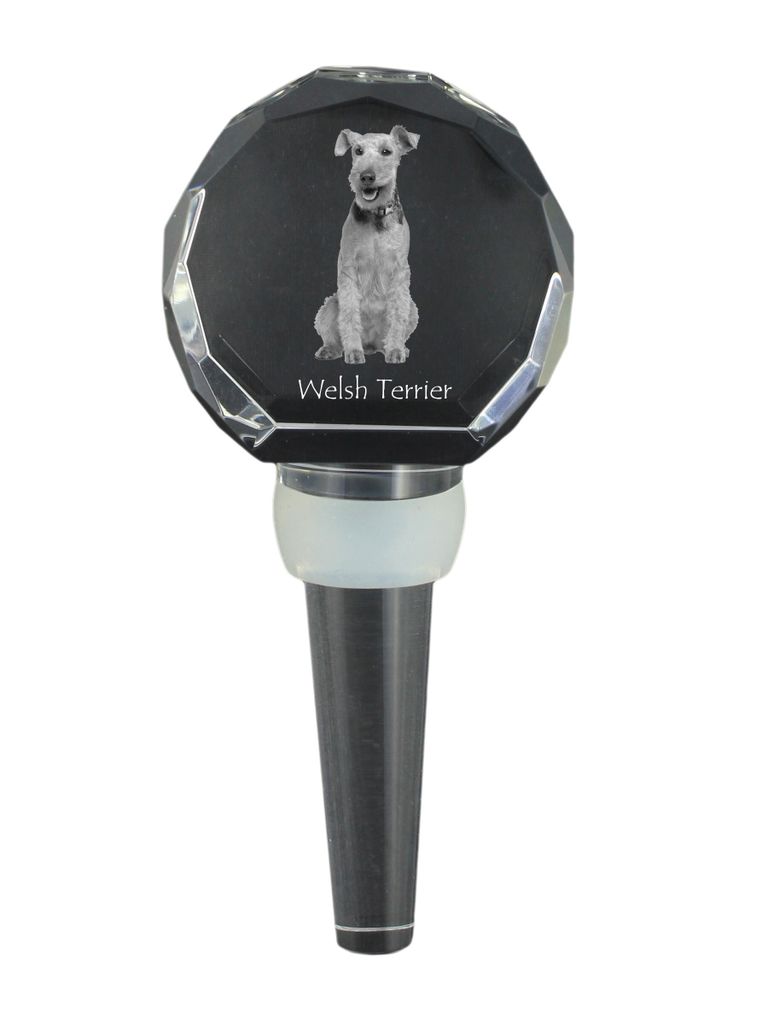 Welsh Terrier - Kristallflaschenverschluss, einzigartiger Weinverschluss mit Foto, personalisiertes Geschenk für Sommelier der Marke Art-Dog