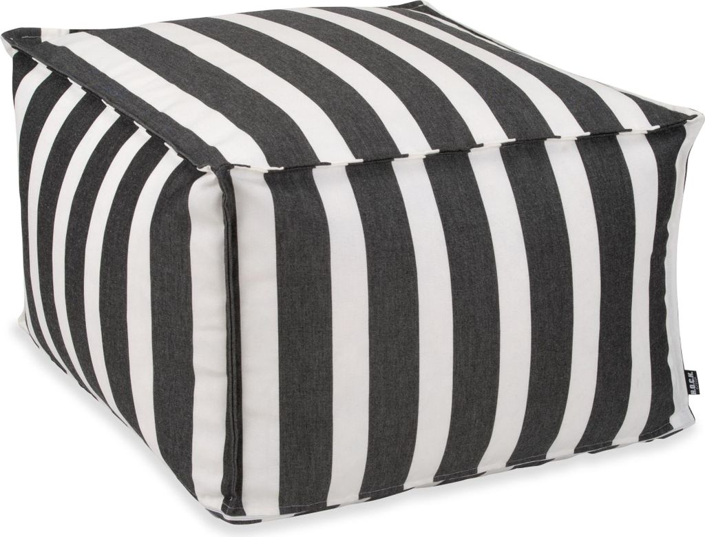 H.O.C.K. Classic Streifen Bean Cube Hocker Pouf 55x55x35cm schwarz