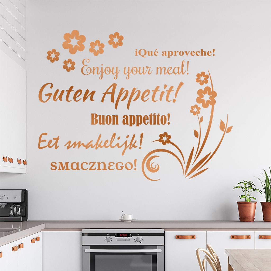 Guten Appetit Nr. 1 Wandtattoo in 6 Größen - Wandaufkleber Wall Sticker - Dekoration, Küche, Wohnzimmer, Schlafzimmer, Badezimmer