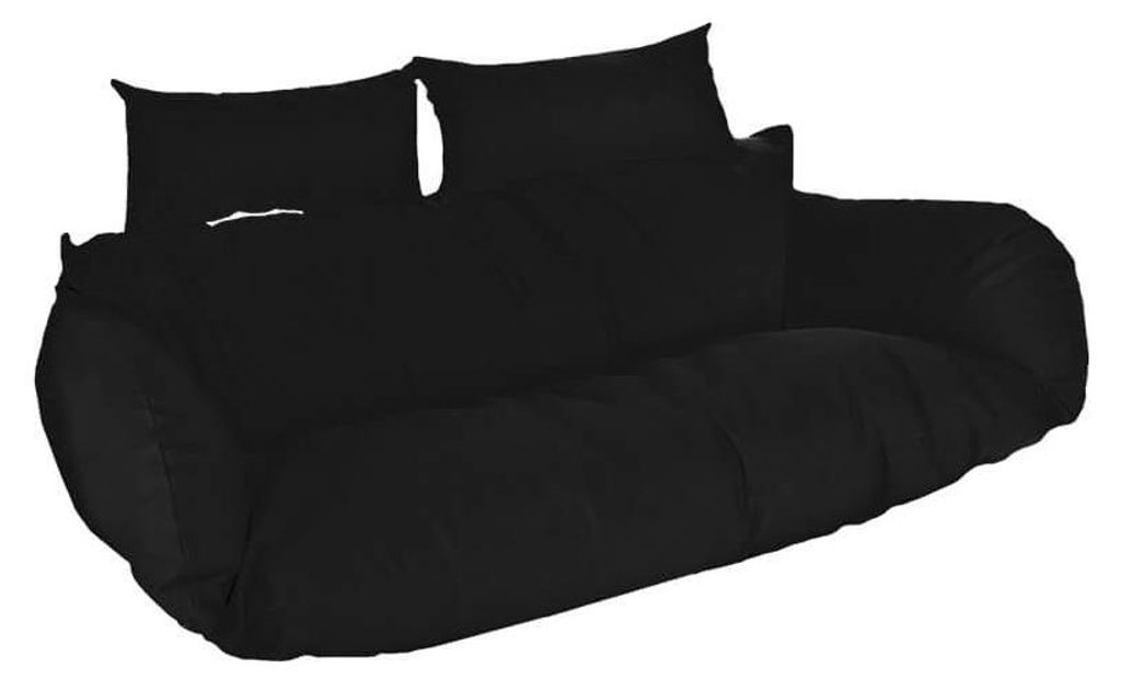 HOME DELUXE Polyrattan Hängesessel Kissen TWIN - Schwarz Produktbild 
