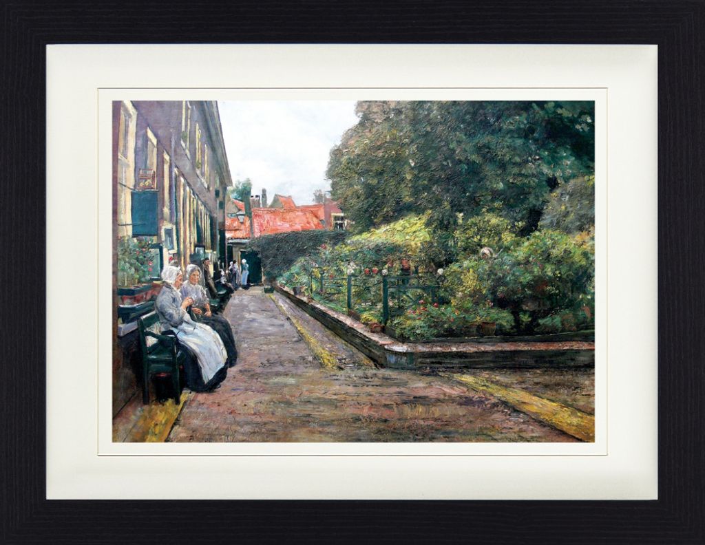Max Liebermann Gerahmtes Bild Mit Edlem Passepartout | Wand-Bilder | Im Bilderrahmen - Stevenstift In Leiden, 1889 (30 x 40 cm)