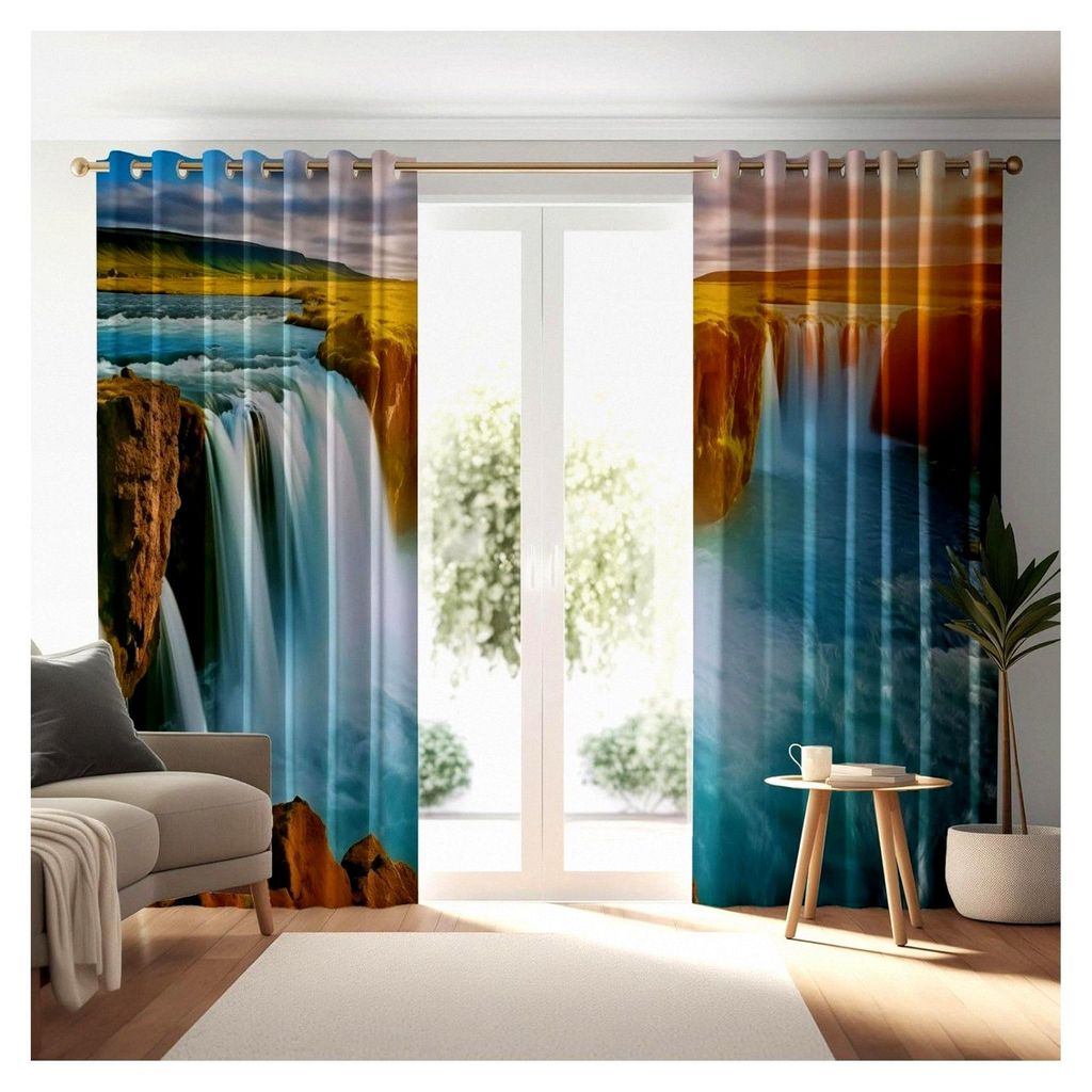 Fantasie Wasserfall Lampen Vorhang Fenster Panel – Mehrfarbig Blickdicht und Dekoration Gardinen für Wohnzimmer, Schlafzimmer und Esszimmer H 16...