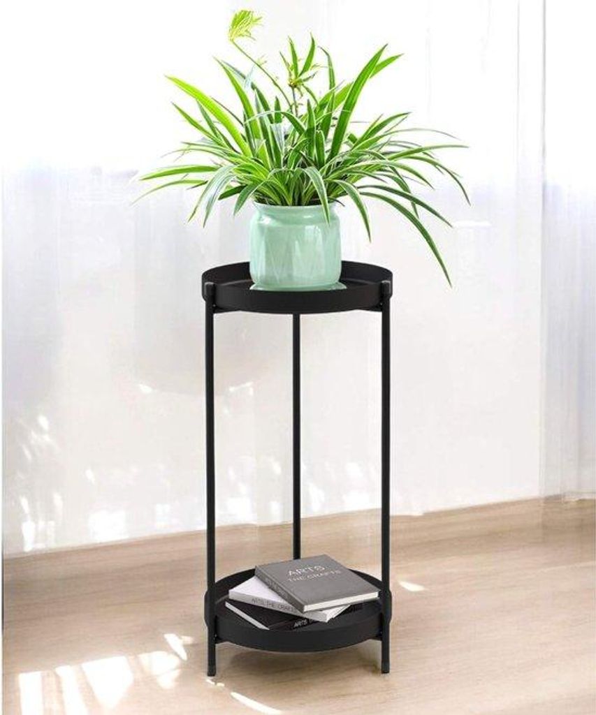 Moderne metalen plantentafel mit zwei Ebenen für vielseitige Verwendung