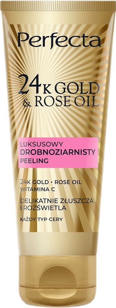 Feinkörniges Gesichtspeeling mit 24-karätigem Gold und Rose Dax Perfecta