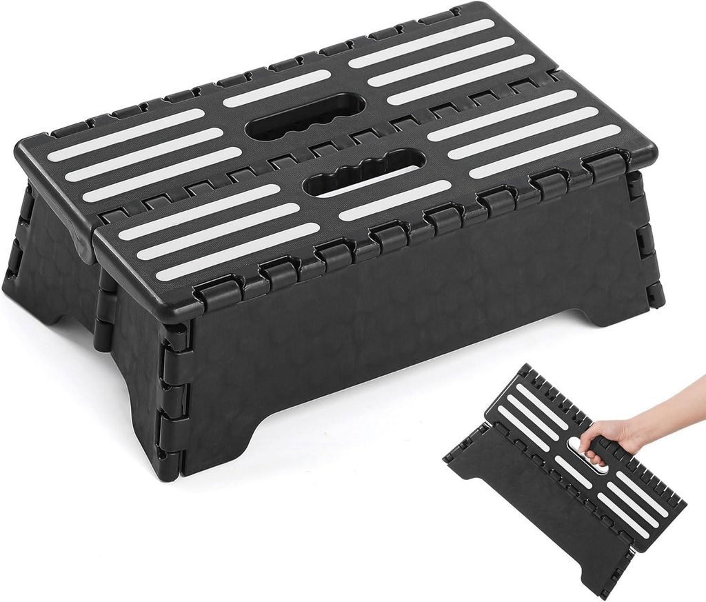 Tritthocker, Klapphocker, Küchenhocker, Klapptritt, Tragbarer Faltbarer Hocker, rutschfest platzsparend, bis 150 kg