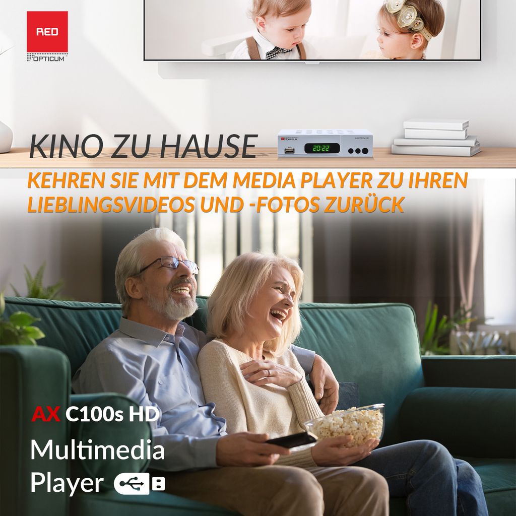 RED OPTICUM AX C100s Digitaler Kabel-Receiver HD - EPG - Produktbild 8