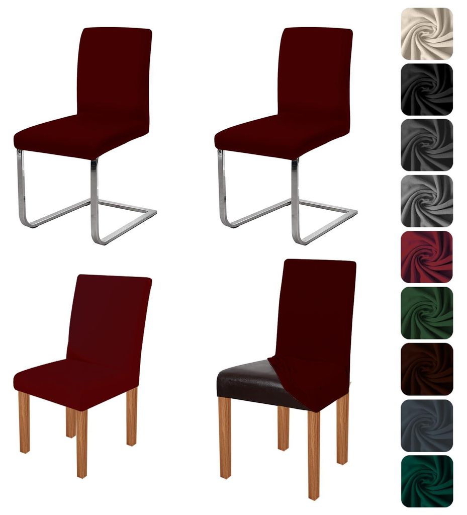 Elastische Stuhlhussen, 4er-Set, dehnbare Stuhlhussen für Esszimmer, abnehmbare und waschbare Stuhlhussen, Stuhlschutz für Küche, Restaurant, Ho...