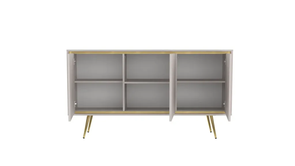 Commode ALDANA cachemire 3 portes - Finition mate et design épuré