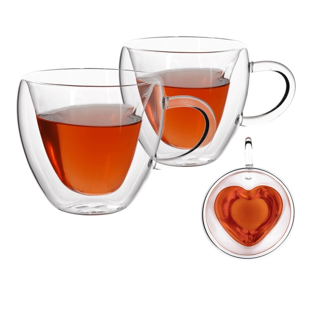 Kondela Thermobecher (2 Stück) Hotcool Heart Typ 3 250 ml - transparent