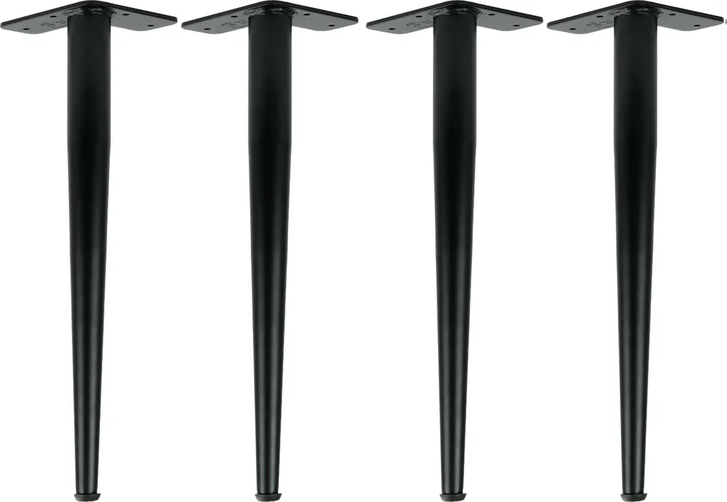 Set 4 Gambe per Mobili 42cm Nero Conico - Natural Goods Berlin Design