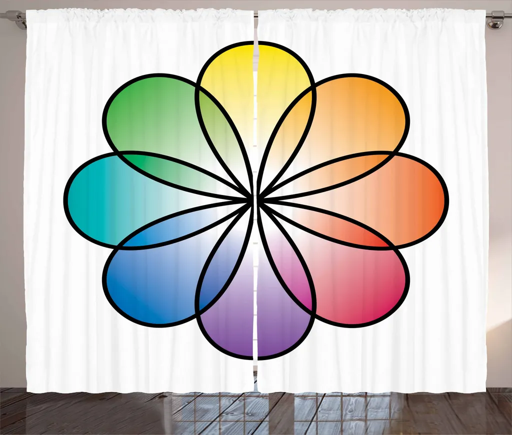 Tende Soggiorno ABAKUHAUS Fiore della Vita 280x245 Multicolore Boho
