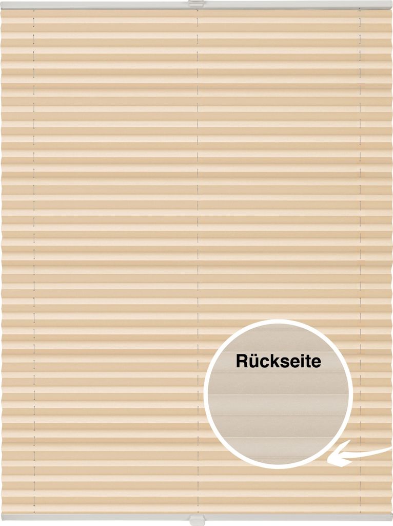 Thermo-Plissee auf Maß für Fenster zum Anschrauben in Glasleiste Farbe: Hellorange, Größe: B): 111-120 cm, H): 151-200 cm