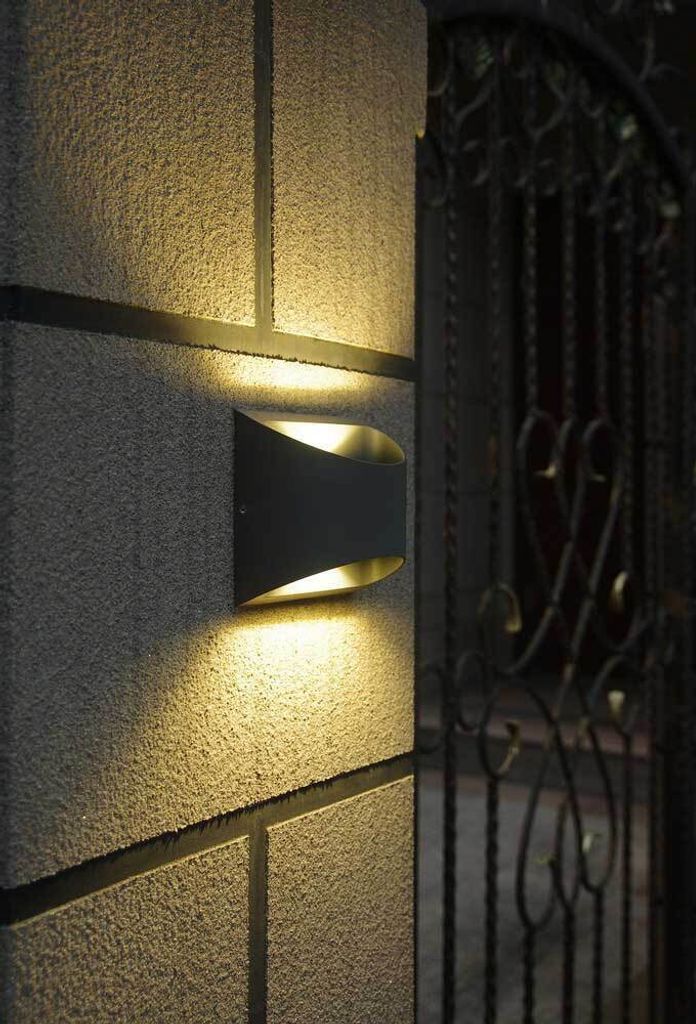 Lutec LED Außenwandleuchte Dodd anthrazit Up- & Downlight Produktbild 6