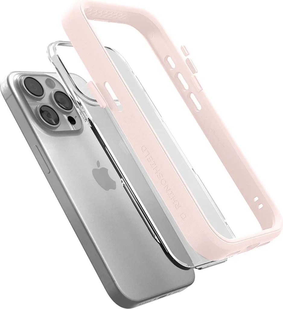 Coque iPhone 15 Pro Rhinoshield rose antichoc avec coque modulaire - 4