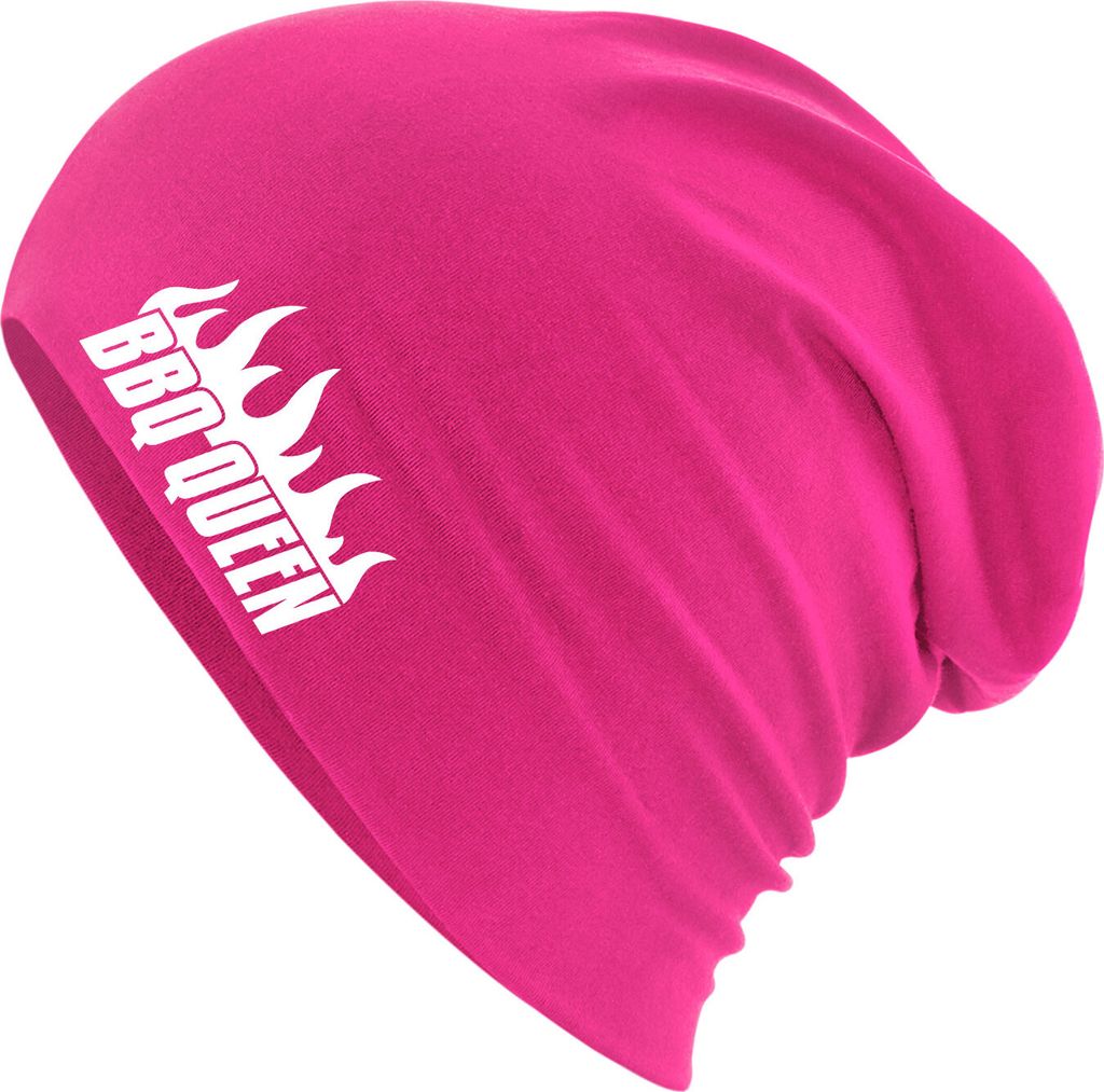 Huuraa Beanie BBQ Queen Flammen Fuchsia One Size Baumwolle und Elasthan Mütze Geschenkidee