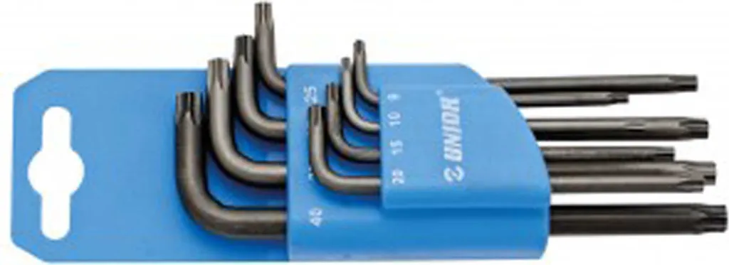 Jeu de clés Torx Unior TR9-40mm 220/7TXPH avec clip plastique
