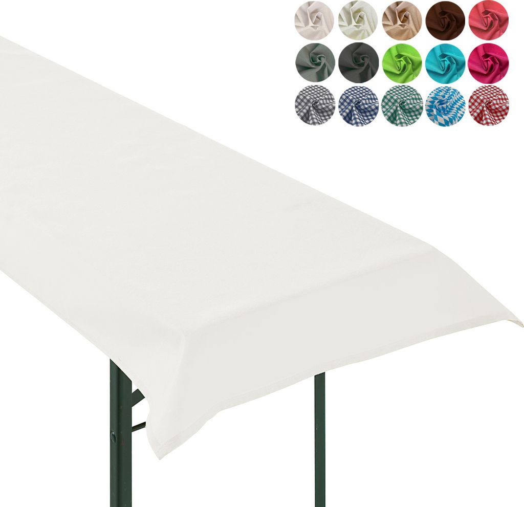heimtexland Tischdecke Bierzeltgarnitur Biertischdecke Garten Tischdeko Party Event Dekoration Typ861 Weiß 90x240 cm