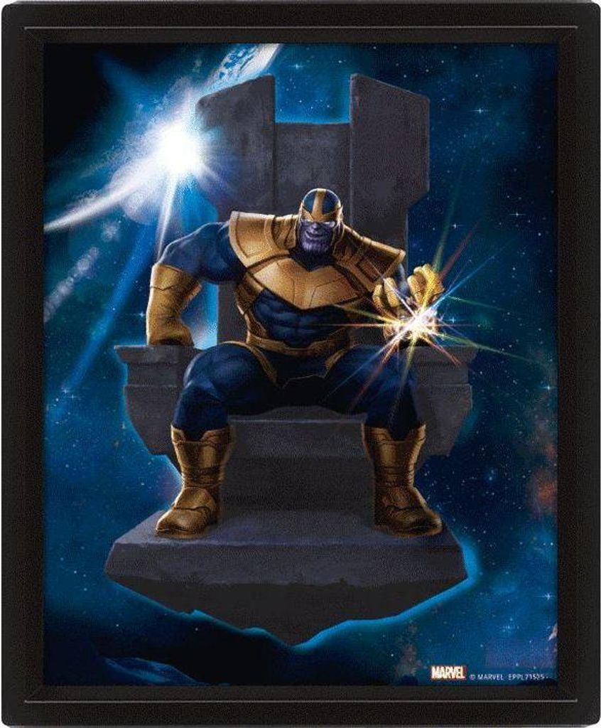 Avengers - Gerahmter Kunstdruck, 3D PM5957 (4,5 cm x 25,5 cm x 20,5 cm) (Blau/Schwarz/Gold)