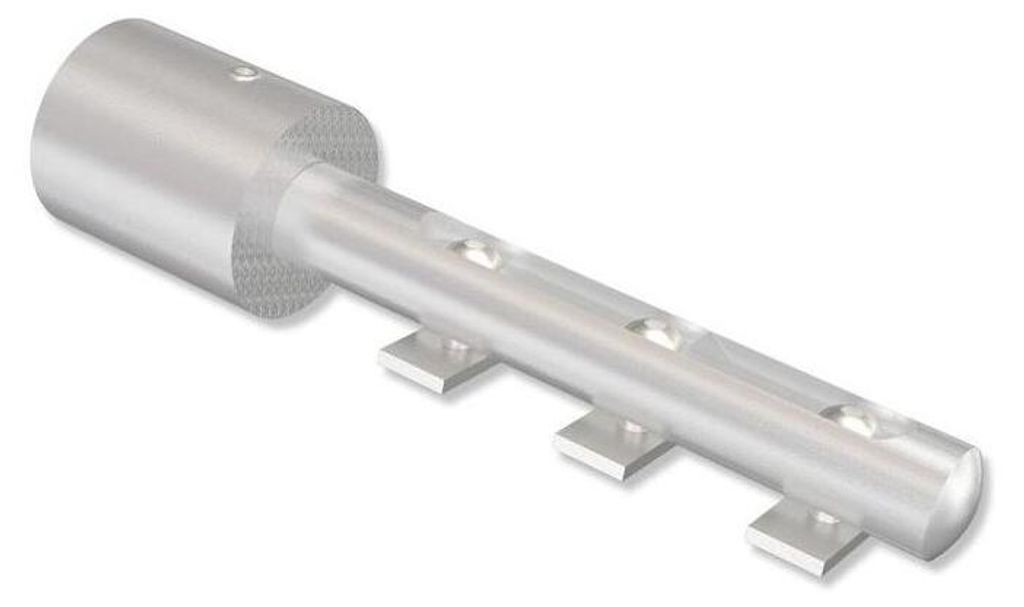 Interdeco Wandträger mit Abstand 5,5-11,5 cm / Langloch-Träger für Gardinenschienen Silbergrau, Typ Basic