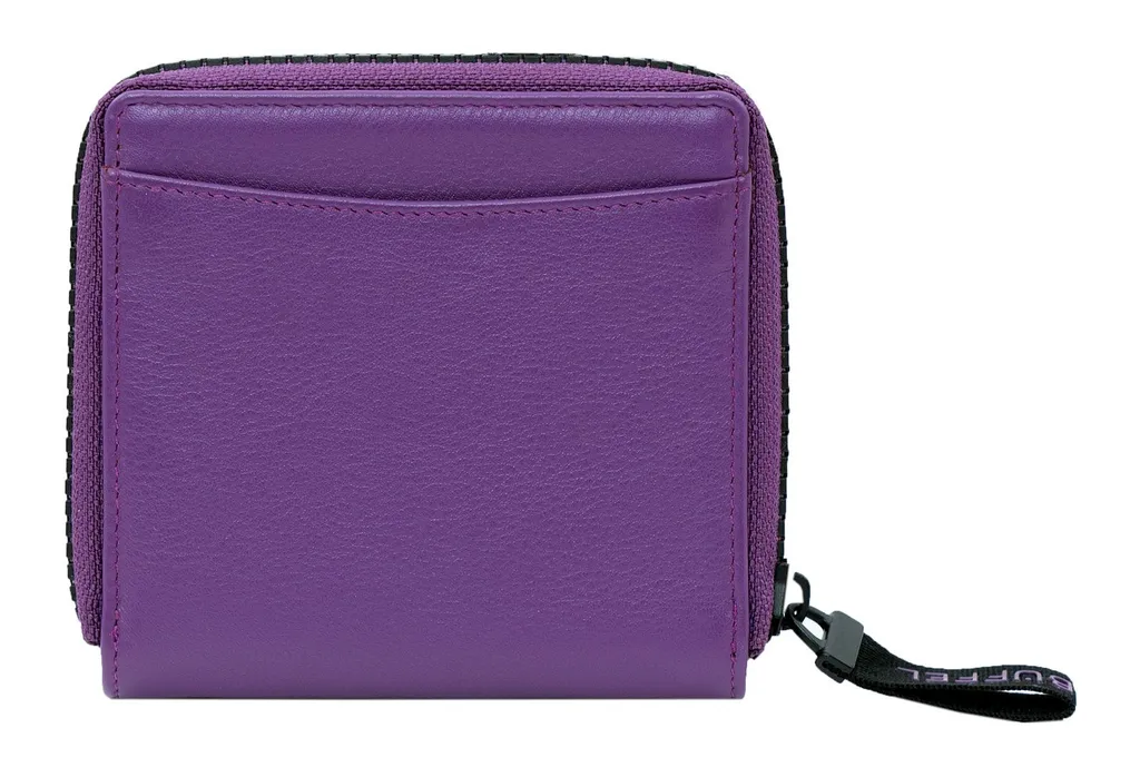 Petit portefeuille cuir pourpre Capri : Idéal pour sacs à main chic - 5
