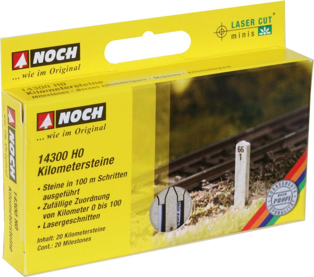 Bornes Kilométriques NOCH – Lot De 20 – Laser-Cut Minis – Modélisme Ferroviaire Échelle Ho