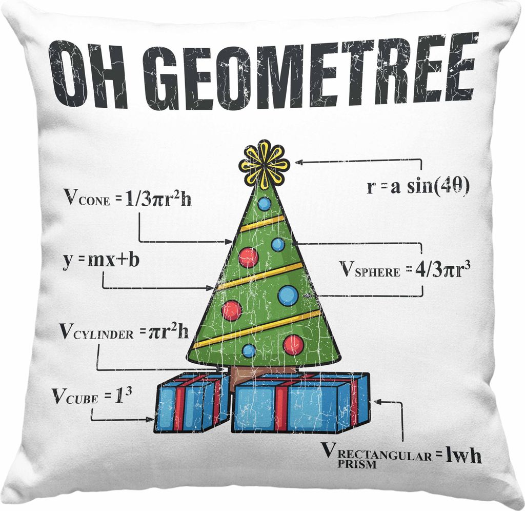 Trendation - Mathe Mathelehrer Deko-Kissen mit Füllung 40x40 Mathematiker Geschenk Geometree Spruch Physik Physiker Geschenkidee Weihnachten Gesch...