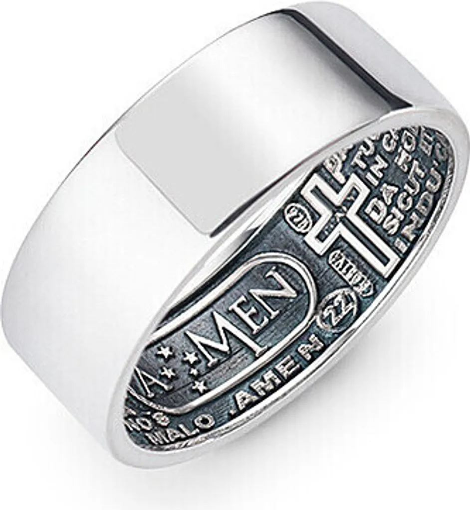 Anello Amen Preghiera Misura 14 Fascia Argento - Regalo Sacro Donna