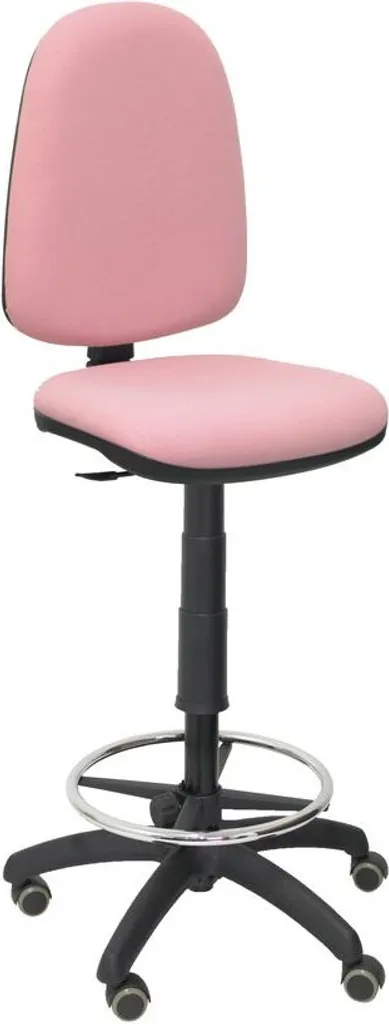 Tabouret de bureau ergonomique Ayna Bali rose et roulettes sol dur