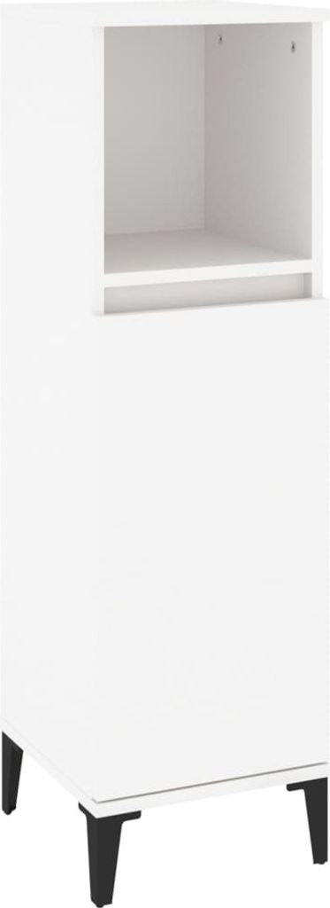 Badschrank Weiß 30x30x100 cm Holzwerkstoff