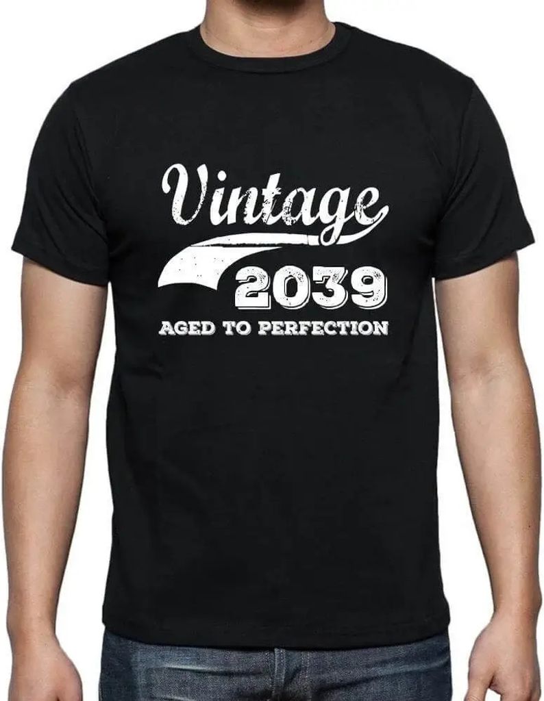 Herren Grafik T-Shirt Zur Perfektion gereift 2039 – Aged To Perfection 2039 – Öko-Verantwortlich Vintage Jahrgang Kurzarm Lustige Druck Geburt...