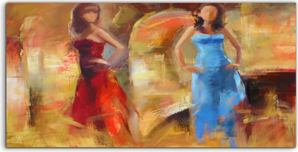 Coloray Acrylbild 120x60 Wandbild Acrylbilder Frau Frauen Tanzen Malerei