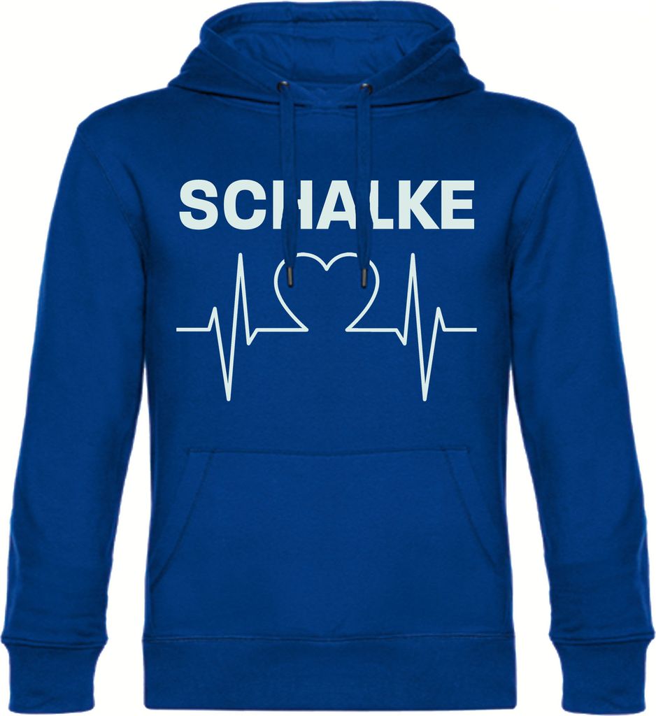 multifanshop Kapuzen Sweatshirt - Schalke - Herzschlag, blau, Größe M