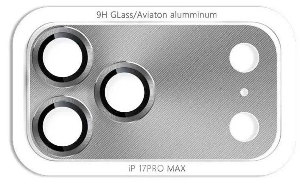 Glasschutz für die Rückkamera des iPhone 17 Pro Max in Silber