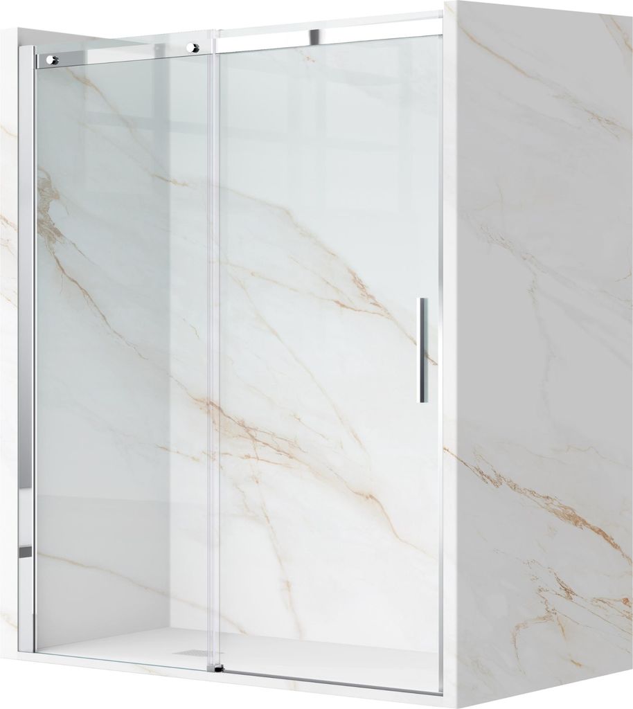 Balneo Schiebetür für Dusche 100 cm silber PORTA | ESG Glas 6 mm pflegeleicht Easy Clean