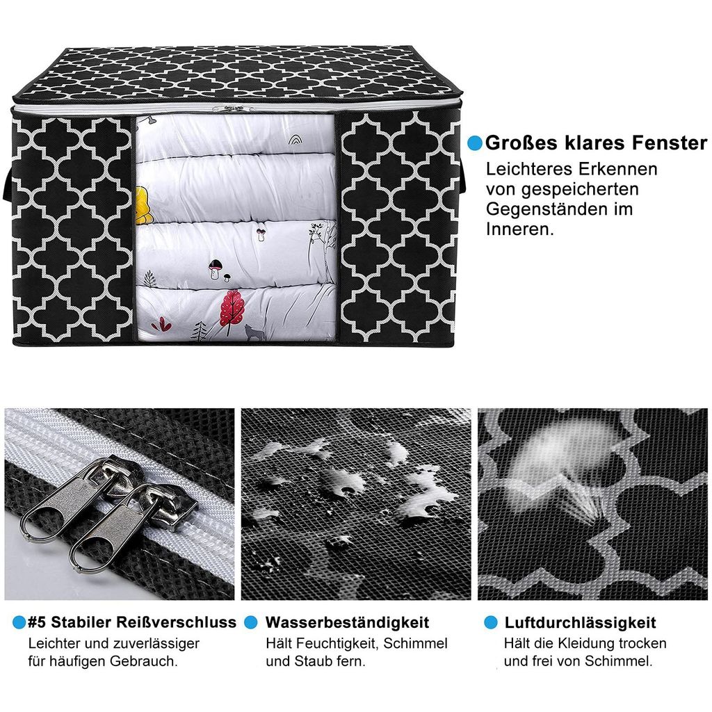2 Stück Aufbewahrungstasche Kleidung Bettdecken Produktbild 3
